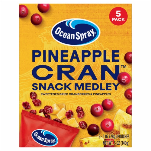 Ocean Spray® Pineapple Cran™ Sweetened Dried Cranberry & Pineapples Snack Medley Perspective: front