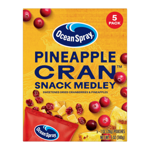 Ocean Spray® Pineapple Cran™ Sweetened Dried Cranberry & Pineapples Snack Medley Perspective: front