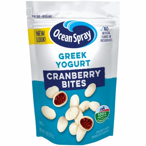 Ocean Spray Craisins Greek Yogurt Covered Sweetened Dried Cranberries Perspective: front