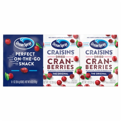 Ocean Spray Original Craisins Gluten Free Snack Packs Perspective: front