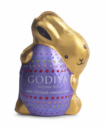 Godiva Dark Chocolate Foil Bunny Perspective: front