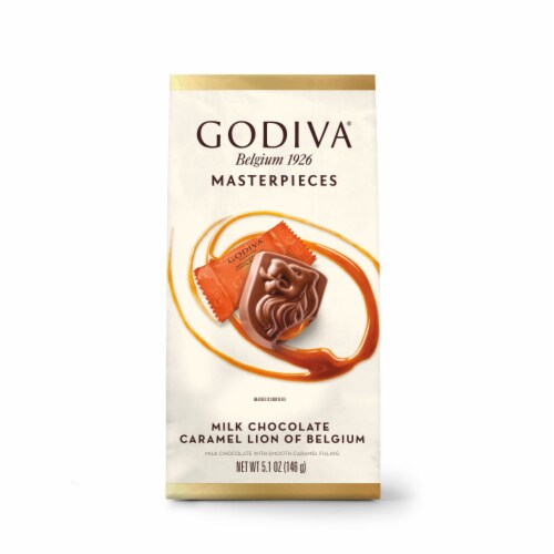 Godiva Masterpieces Milk Chocolate Caramel Lion of Belgium Perspective: front