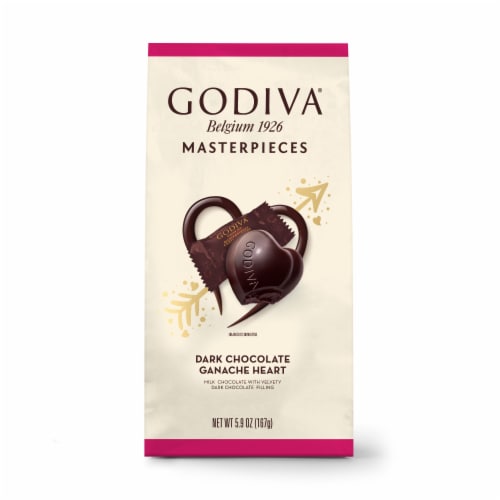 Godiva Dark Chocolate Ganache Valentine's Hearts Perspective: front