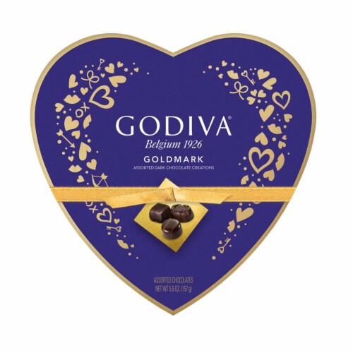 Godiva® Goldmark Valentine's Day Assorted Chocolate Heart Box Perspective: front
