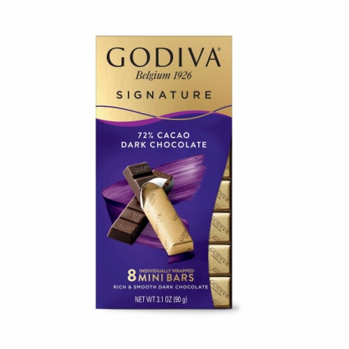 Godiva Signature 72% Dark Chocolate Mini Bars Perspective: front