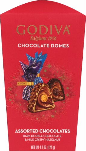 Godiva Assorted Chocolate Domes Holiday Candy Box Perspective: front