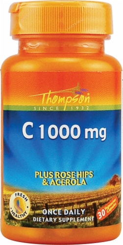 Thompson C Plus Rose Hips and Acerola Vegetarian Capsules 1000 mg Perspective: front