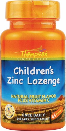 Thompson Children's Zinc Fruit Flavor Lozenges Perspective: front