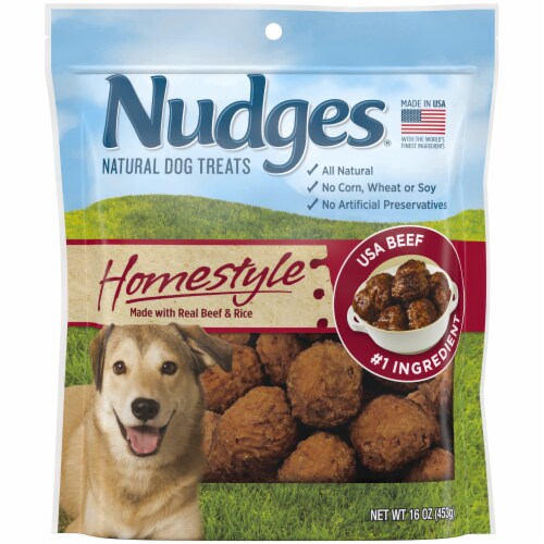 Blue Buffalo Nudges Homestyle Beef & Rice Natural Dog Treats Perspective: front