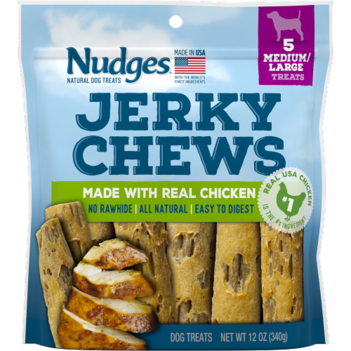 Blue Buffalo Nudges Natural Chicken Jerky Chews Dog Treats Perspective: front