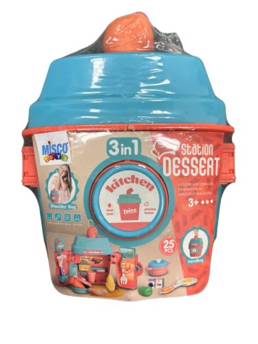 Misco Toys 3-in-1 Cosmetics Handbag Kitchen Station Dessert Toy Perspective: front
