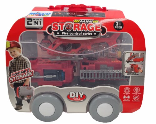 Misco Toys  Fire Rescue Vehicle Play Set with Storage Case Perspective: front
