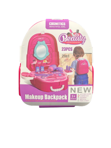 Misco 2 in 1 Backpack & Beauty Shop Station Play Set Perspective: front