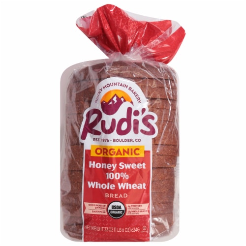 Rudi's Organic Honey Whole Wheat Bread Perspective: front