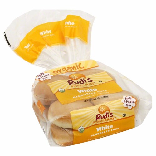 Rudi's® Organic White Hamburger Buns Perspective: front
