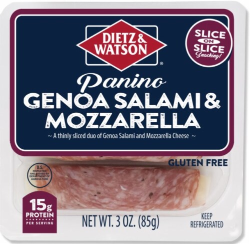 Dietz & Watson Genoa Salami & Mozzarella Cheese Panino Stick Perspective: front