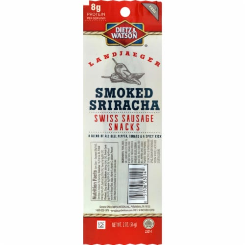 Dietz & Watson® Sriracha Landjaeger Swiss Sausage Snack Perspective: front