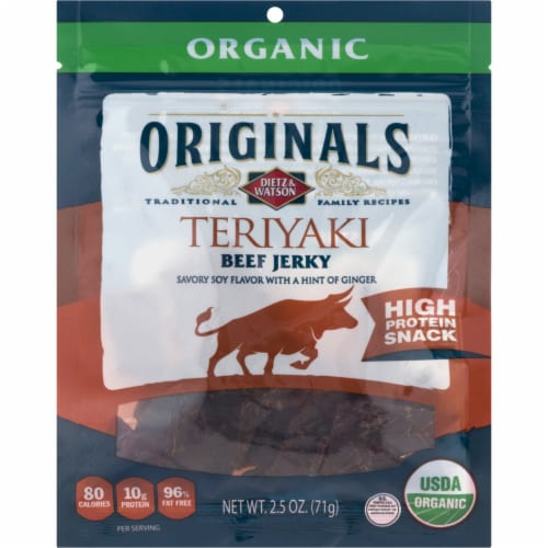 Dietz & Watson Originals Organic Teriyaki Beef Jerky Perspective: front