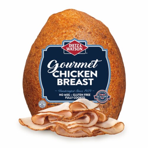 Dietz & Watson® Gourmet Chicken Breast Fresh Sliced Deli Meat Perspective: front