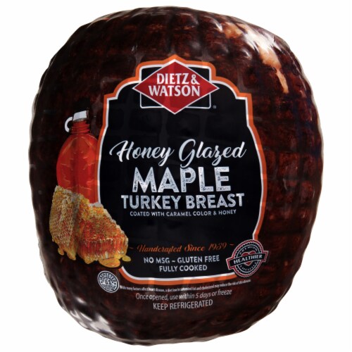 Dietz & Watson® Honey Glazed Maple Turkey Breast Fresh Sliced Deli Meat Perspective: front