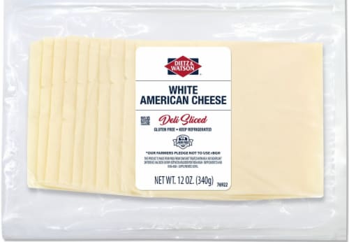 Dietz & Watson® White American Sliced Cheese Perspective: front