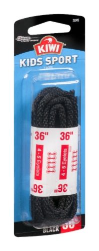 Kiwi® Sport Round Shoe Laces - 1 Pair - Black Perspective: front