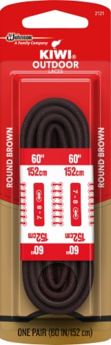 KIWI® Outdoor Hiking Boot Laces Pair - Brown Perspective: front