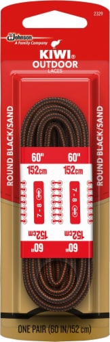 KIWI® Black Hiking Boots Laces Pair - Black / Sandstone Perspective: front