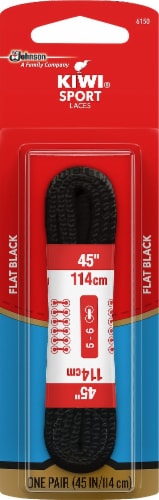 Kiwi Flat Black Athletic Laces Perspective: front