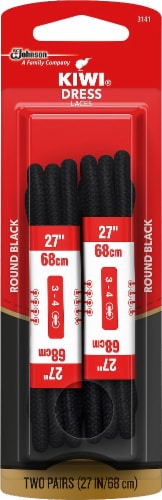 Kiwi Round Thin Laces - Classic Black Perspective: front
