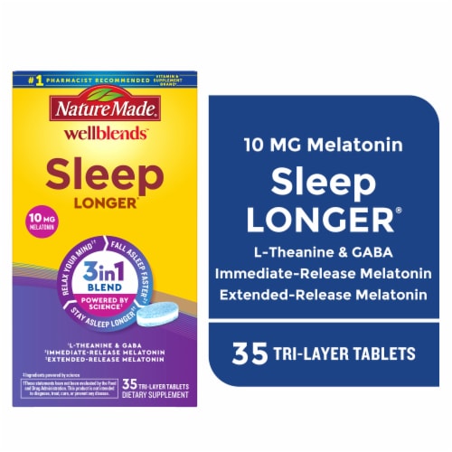 Nature Made® WellBlends™ Sleep Longer® Tri-Layer Dietary Supplement Tablets Perspective: front