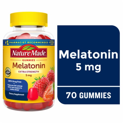 Nature Made® Strawberry Melatonin Gummies 5mg Perspective: front