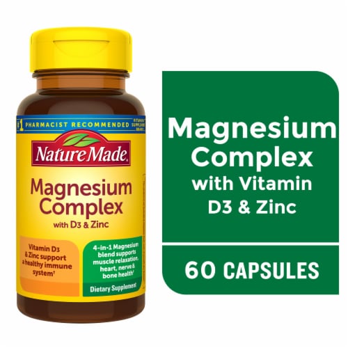 Nature Made Magnesium Complex D3 + Zinc Capsules Perspective: front