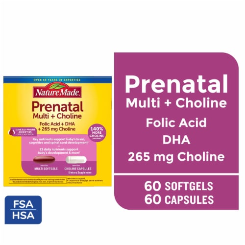 Nature Made® Prenatal Multi + Choline Regimen Perspective: front