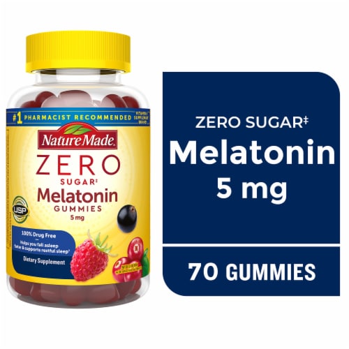 Nature Made® Zero Sugar Melatonin Gummies 5mg Perspective: front