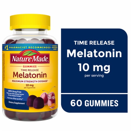 Nature Made® Time Release Melatonin Maximum Strength Dosage Gummies 10 mg Perspective: front