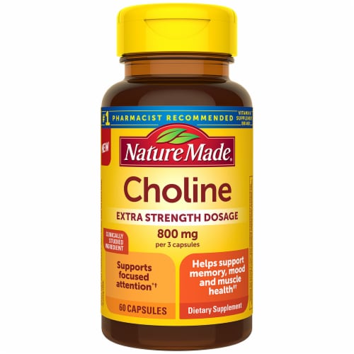 Nature Made® Choline Capsules 800mg Extra Strength Perspective: front