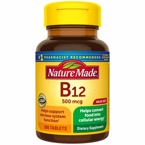 Nature Made Vitamin B-12 Tablets 500 mcg Perspective: front