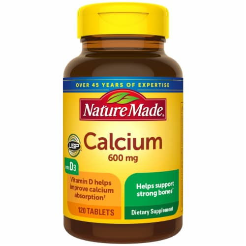 Nature Made® Calcium with Vitamin D3 Tablets 600mg Perspective: front