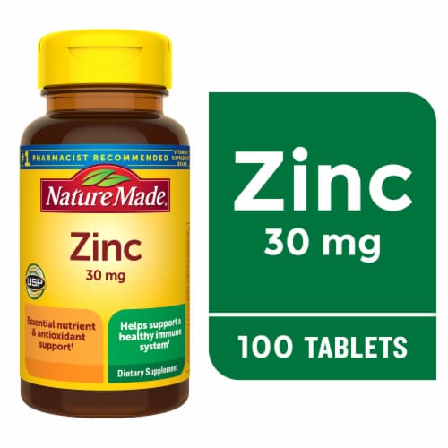 Nature Made® Zinc Tablets 30mg Perspective: front
