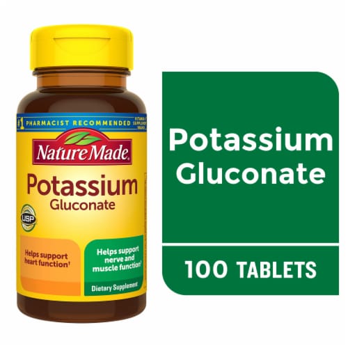 Nature Made® Potassium Gluconate Tablets 550mg Perspective: front