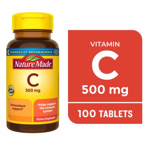 Nature Made® 500mg Vitamin C Tablets Perspective: front
