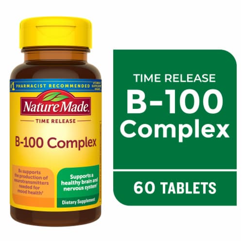 Nature Made® B-100 Complex Timed Release Tablets Perspective: front