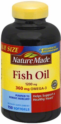 Nature Made Fish Oil 1200 mg Omega-3 Softgels Perspective: front
