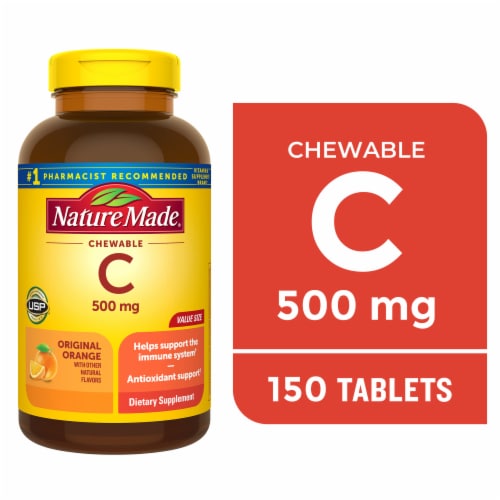 Nature Made® 500mg Chewable Vitamin C Tablets Perspective: front