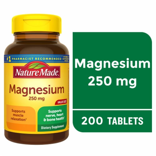 Nature Made® Magnesium 250mg Tablets Perspective: front