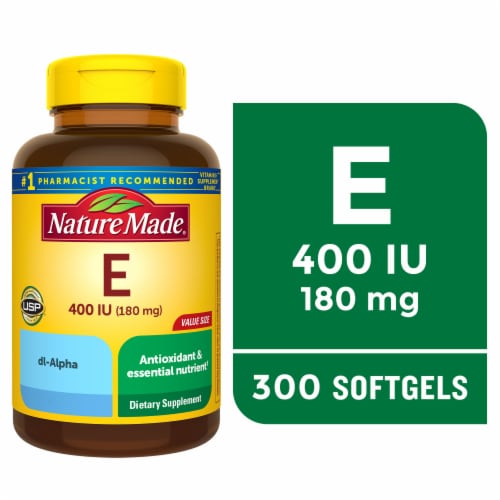 Nature Made® Vitamin E Softgels 180mg (Packaging May Vary) Perspective: front