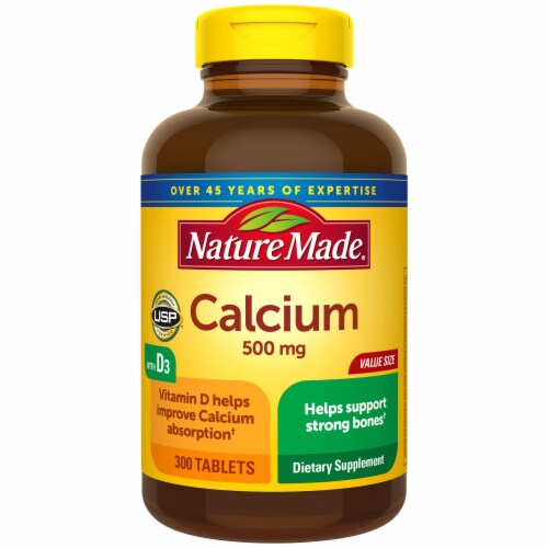 Nature Made® Calcium with Vitamin D3 Tablets 500mg Perspective: front