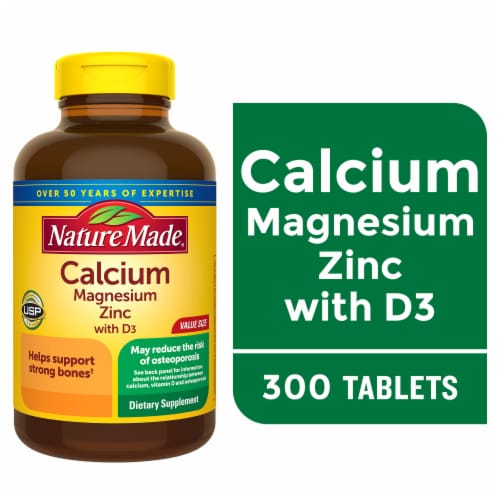 Nature Made® Calcium Magnesium Zinc Tablets Perspective: front