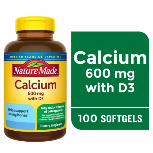 Nature Made® Calcium with Vitamin D3 Softgels 600mg Perspective: front